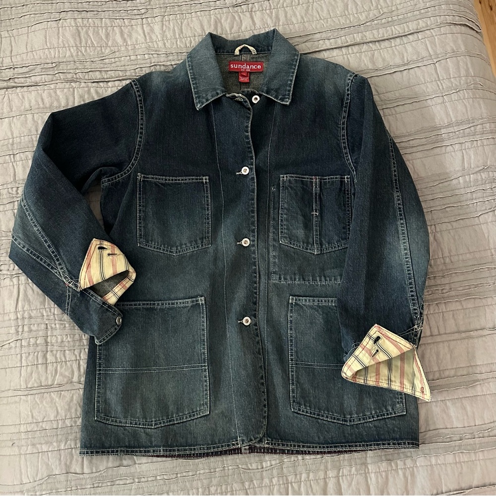 Sundance Vintage Denim Barn Jacket, Blue, Size M